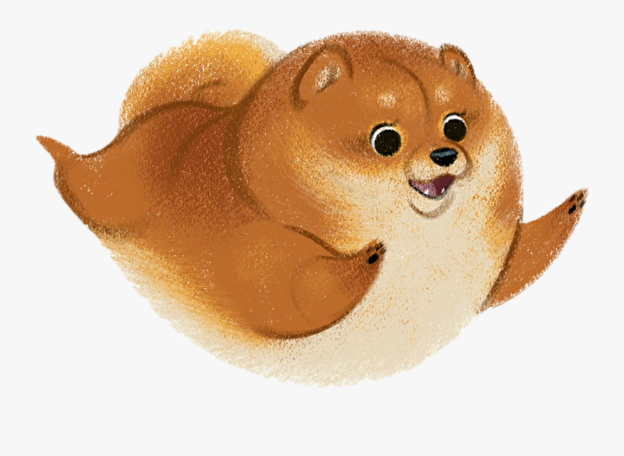 Transparent Pompom Clipart - Pomeranian Cartoon, Transparent Clipart