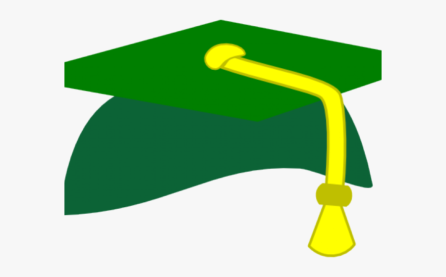 Gown Clipart High School Cap - Graduation Cap Green And Gold, Transparent Clipart