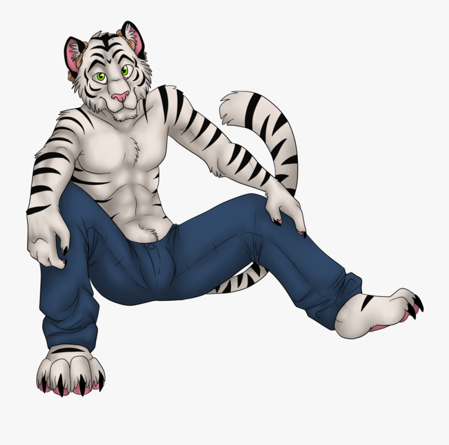 Transparent White Fur Png - White Tiger Furry Male, Transparent Clipart