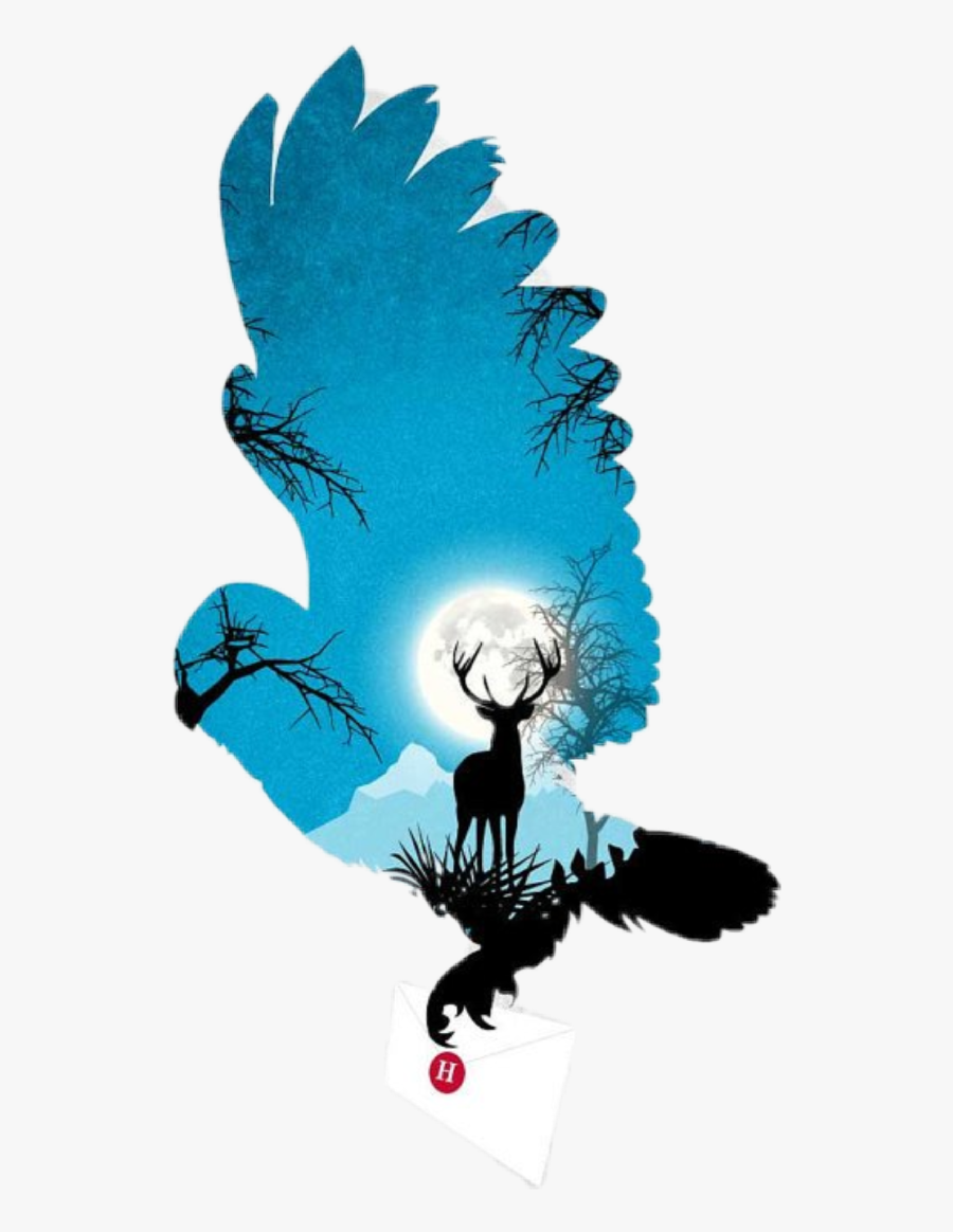 #freetoedit #sticker #harrypotter #hedwig #owl #hogwartsletter - Minimalist Harry Potter Art, Transparent Clipart