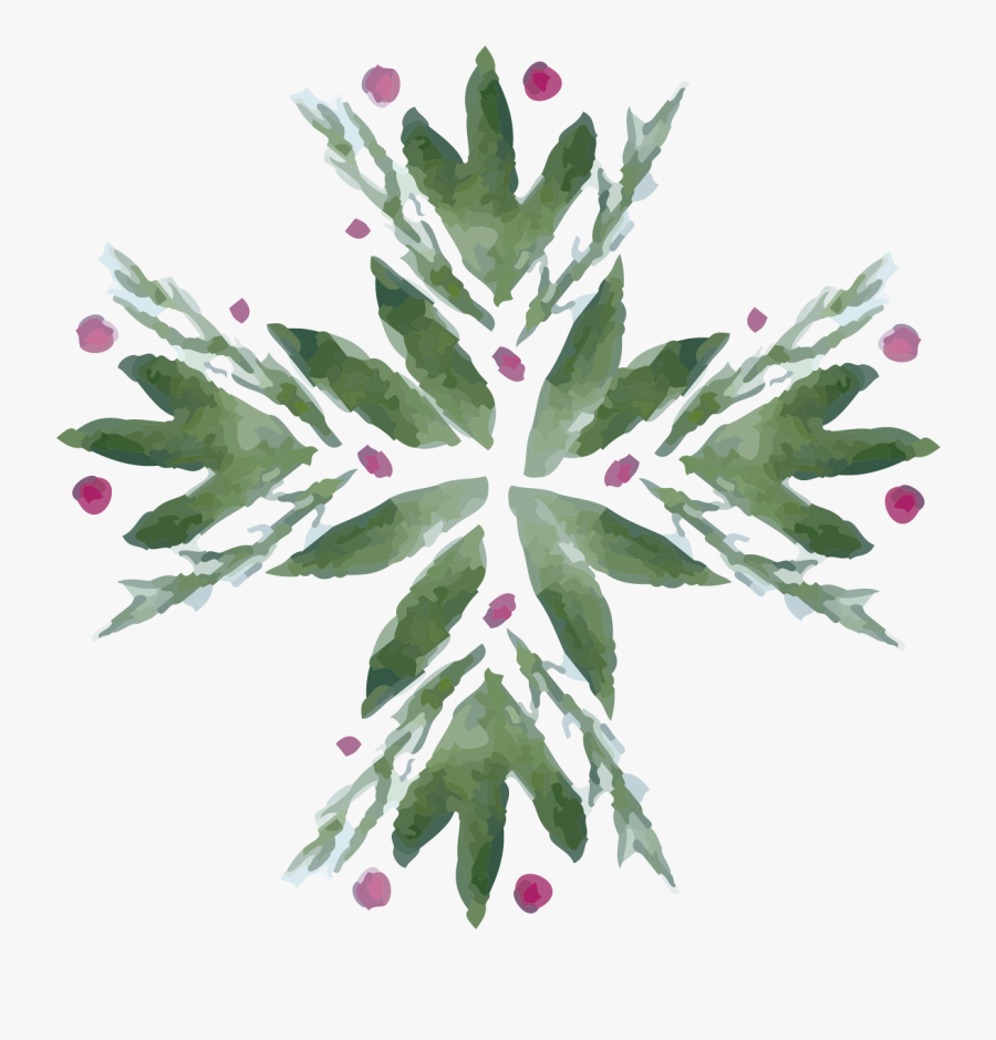 Merry & Bright Watercolor Clipart Example Image - Floral Design, Transparent Clipart