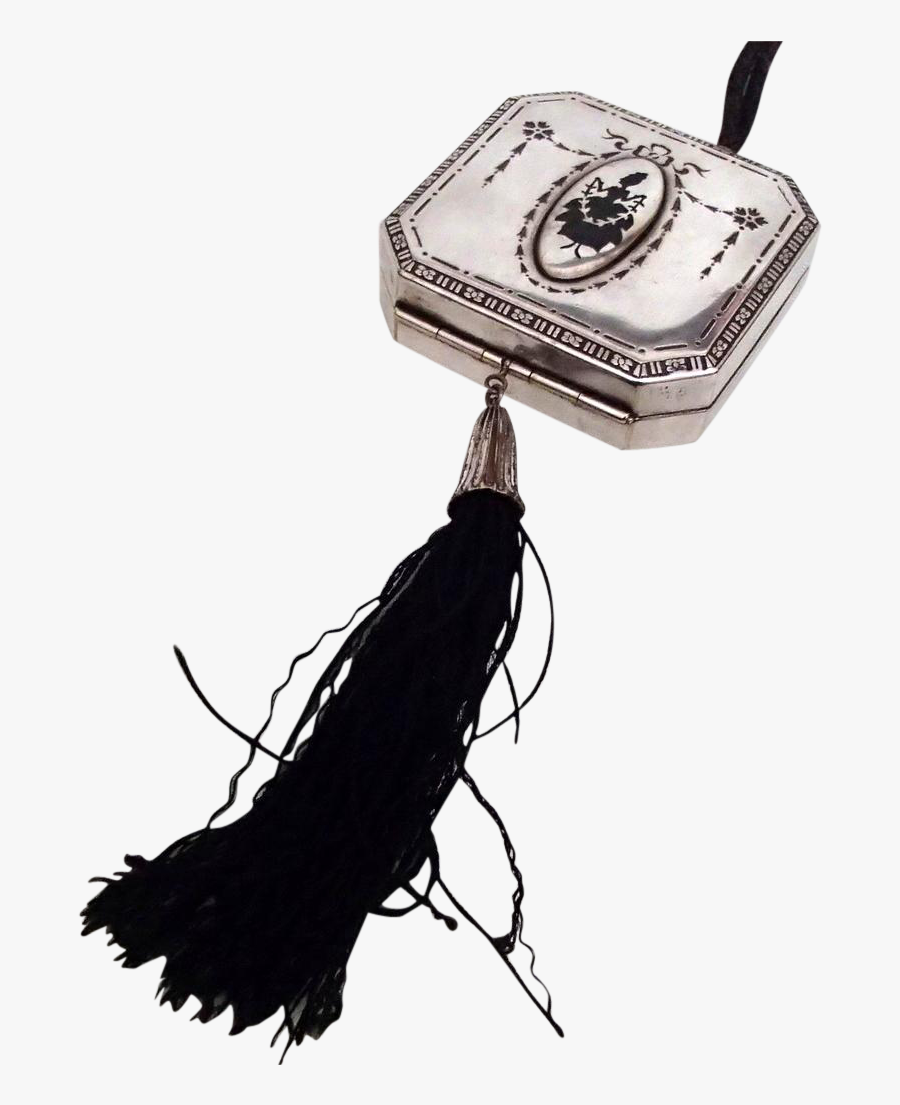 Art Deco Dance Purse Compact W Silhouette Amp Tassel - Sketch, Transparent Clipart