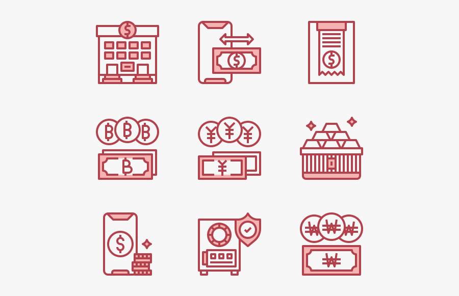 Collection Icon Red, Transparent Clipart