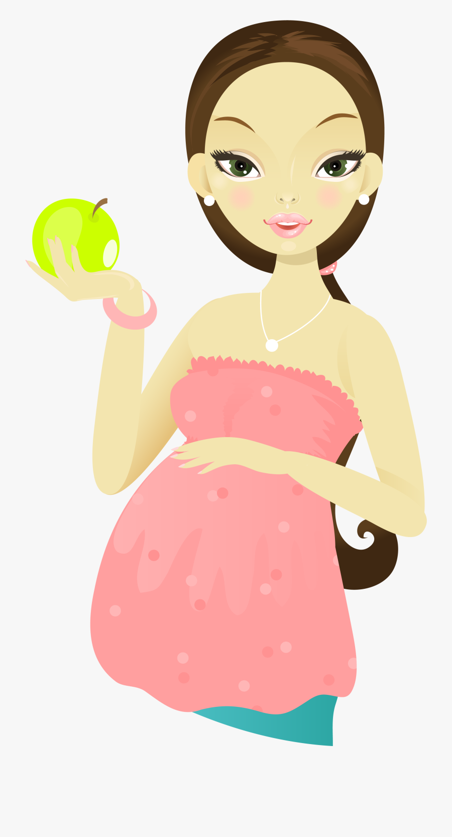 Pregnancy Cartoon Woman Holding - Pregnant Woman, Transparent Clipart