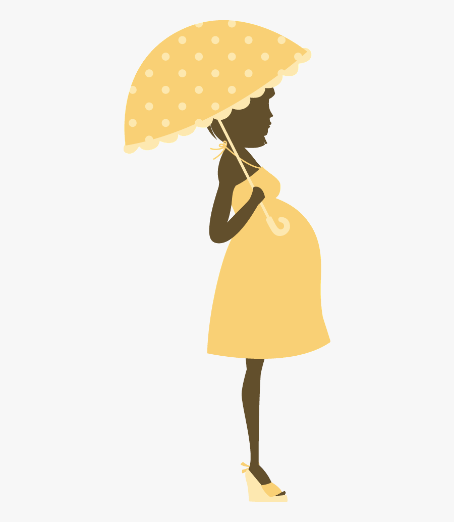 Transparent Pregnant Woman Png - Free Clip Art Pregnant Woman With Umbrella, Transparent Clipart