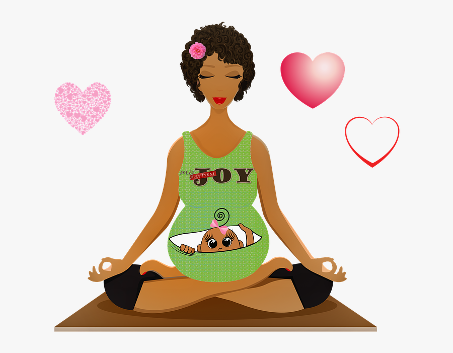 Transparent Afro - Pregnant Yoga Clip Art, Transparent Clipart