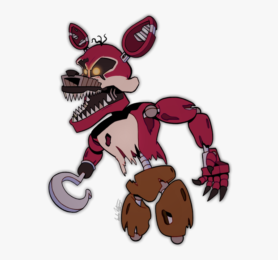 Nightmare Foxy Cartoon, Transparent Clipart