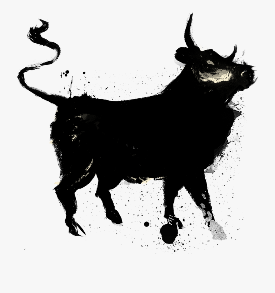 Bull,bovine,horn,cow Goat Art,stencil,black And Character - Bull Png, Transparent Clipart