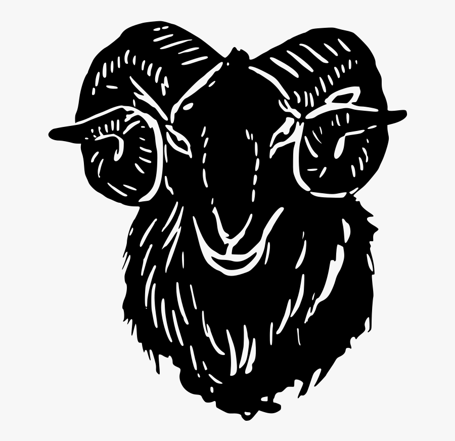 Art,line Art,black And White,ox,bull,aries - Goats Head Png, Transparent Clipart