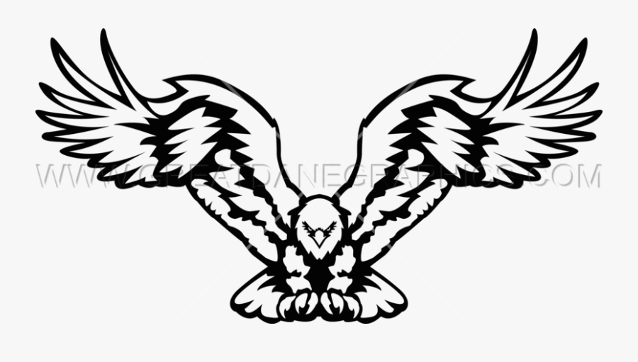 With Open Wings Production - Eagle With Open Wings Black And White, Transparent Clipart