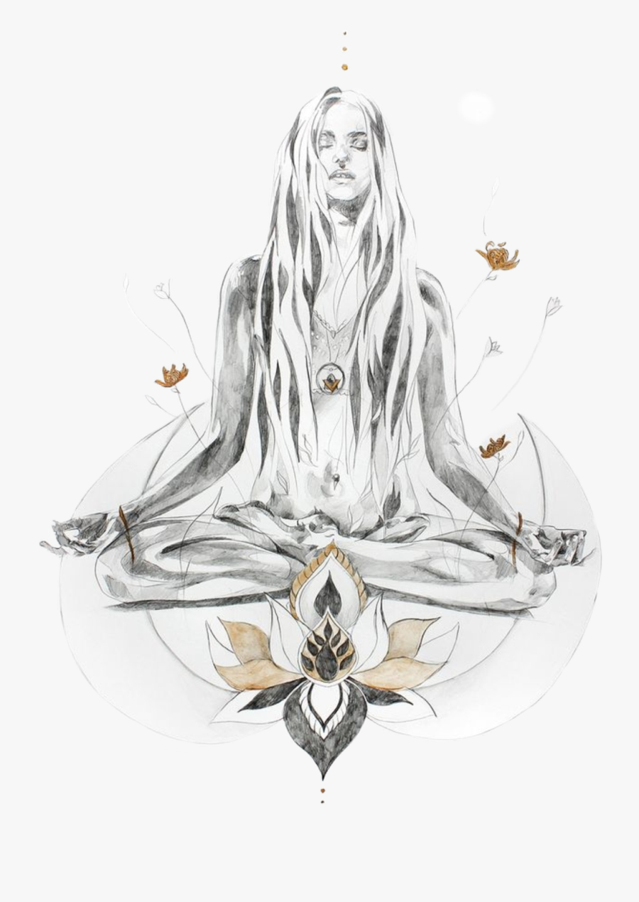 #namaste #india #girl #scyoga #yoga #pose - Drawing On Master Of Meditation, Transparent Clipart