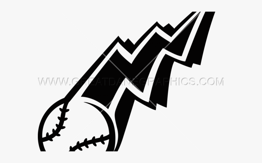 Softball With Lightning Bolt, Transparent Clipart