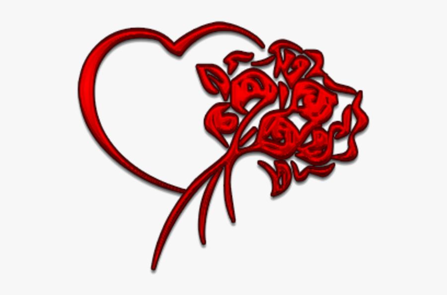 Heart And Flowers - Flowers And A Heart, Transparent Clipart