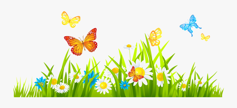 Grass And Flowers Clipart, Transparent Clipart