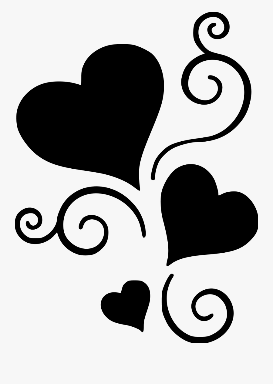 Scrolls Clipart Heart - Heart Tattoo Stencil, Transparent Clipart