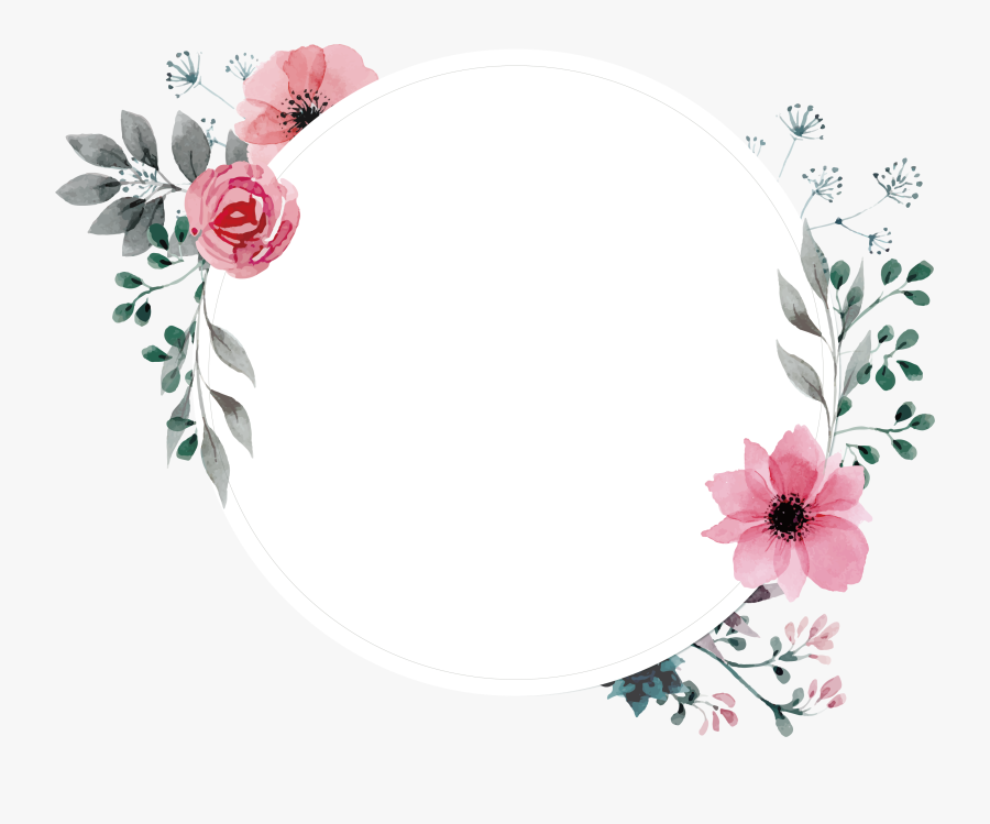 Picture Flower Painted Rose Frame Wallpaper Hand Clipart - Png Flower Watercolor Frame, Transparent Clipart