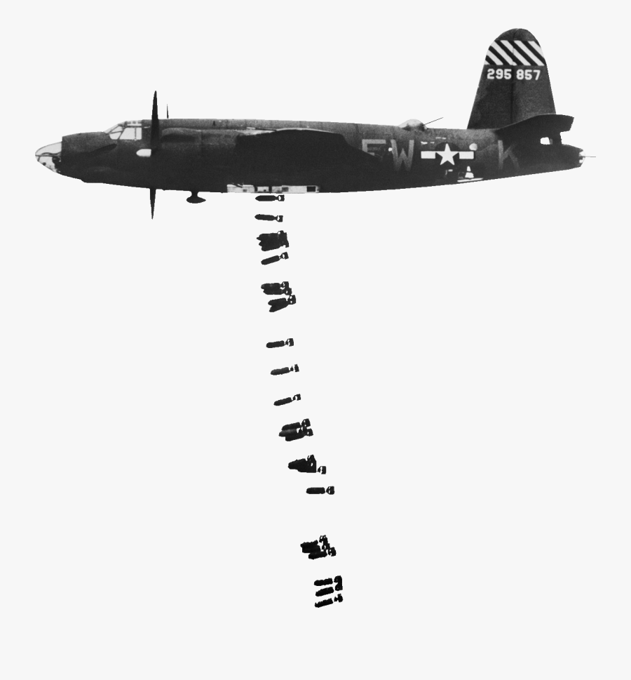 Airplane Clipart Vector Illustration - World War 2 Planes Bombing, Transparent Clipart