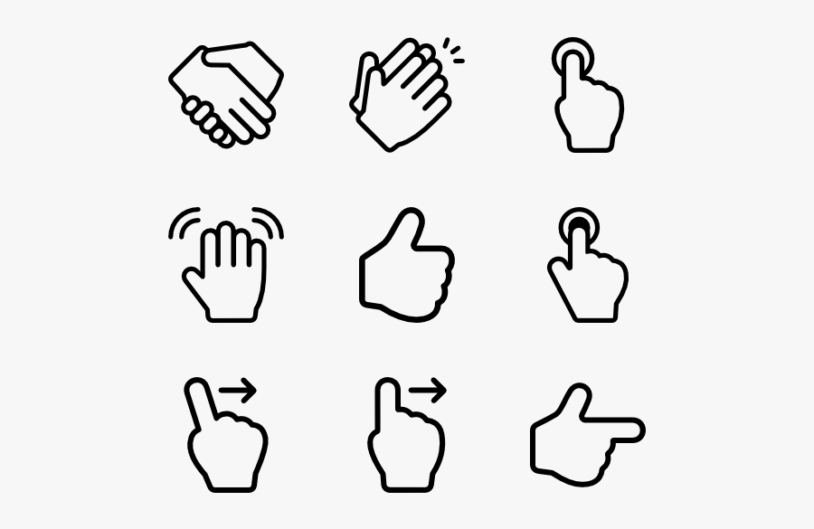 Basic Hand Gestures Lineal - Natural Elements Icon Png, Transparent Clipart