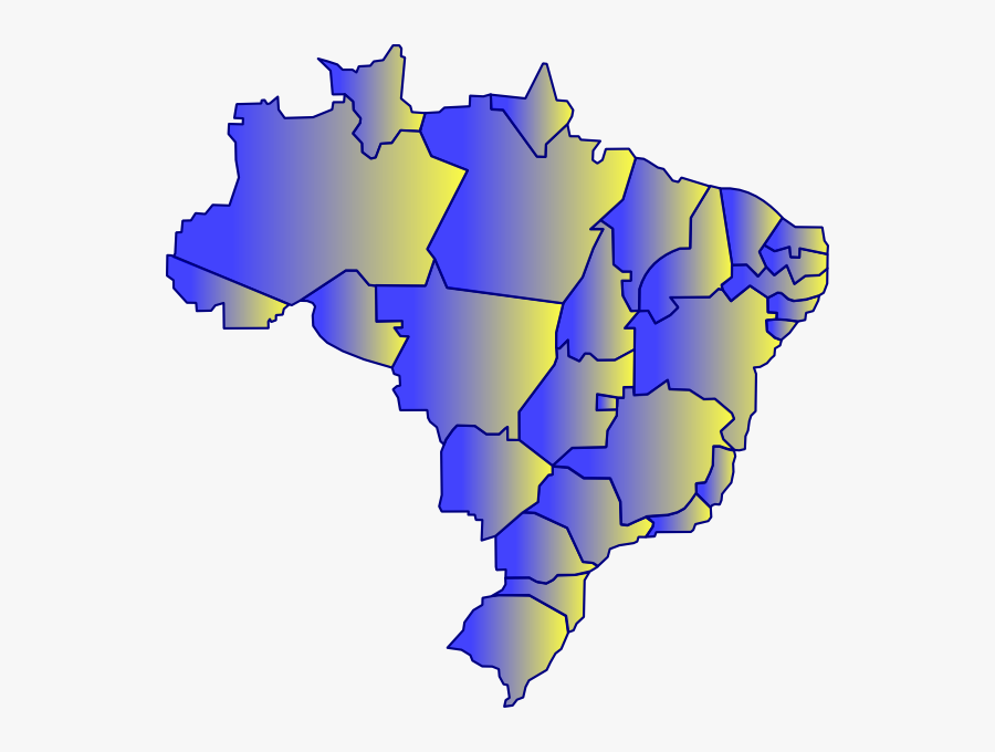 Map Of Brazil Svg Clip Arts - Mapa Do Brasil Vetor Png, Transparent Clipart