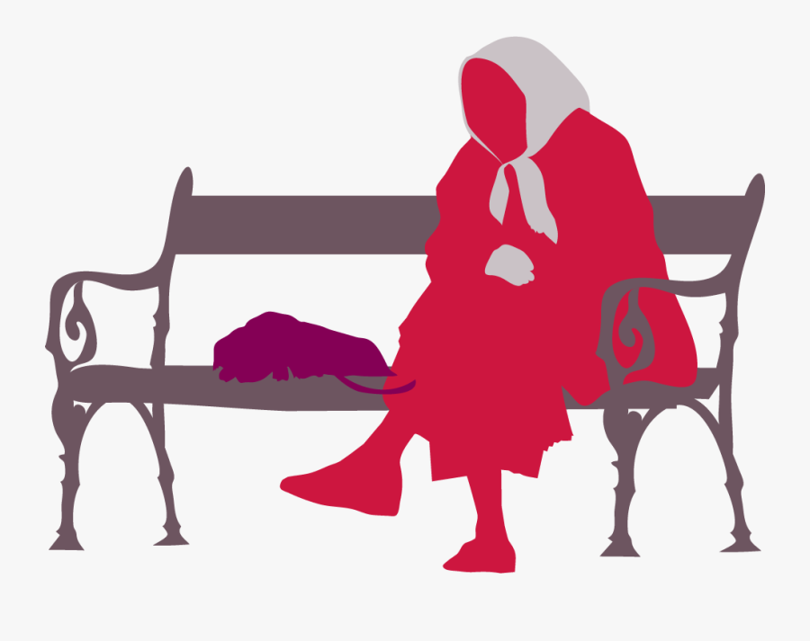 Old Lonely Woman - Chair, Transparent Clipart