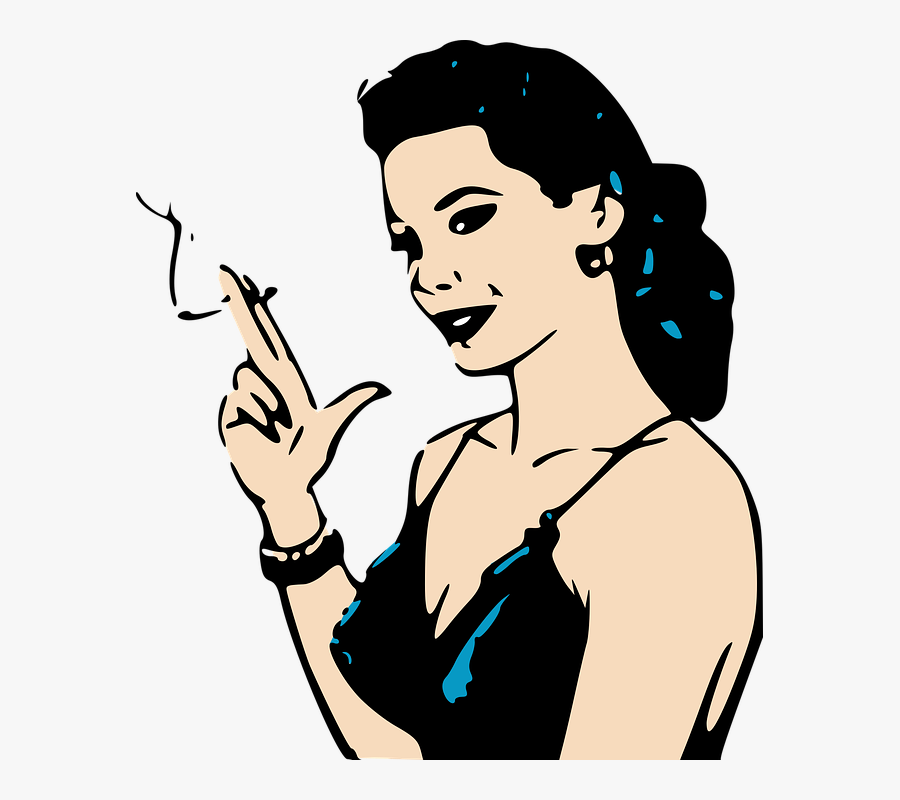 Woman Smoking Cigarette Png, Transparent Clipart