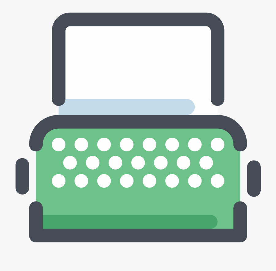 Typewriter With Paper Icon, Transparent Clipart