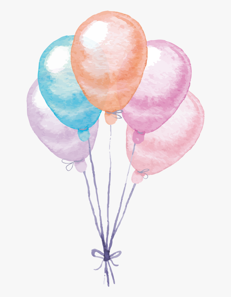 Colorful Painting Balloon Watercolor Vector Balloons - Painted Balloons Png, Transparent Clipart