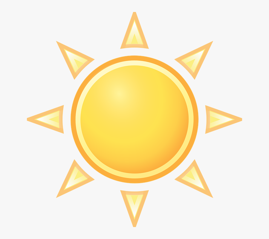 Warm, Sunny, Sun, Cloudless, Summer, Sunrays, Weather - Animated Spinning Sun Gif, Transparent Clipart