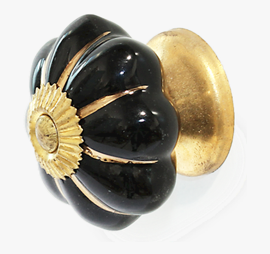 Black & Gold Pumpkin Shape - Onyx, Transparent Clipart