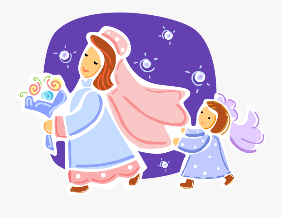 Bride With Bridesmaid Carrying - Cartoon, Transparent Clipart