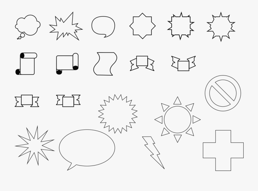 Line Art,angle,symmetry - Set Of Basic Shapes Png, Transparent Clipart