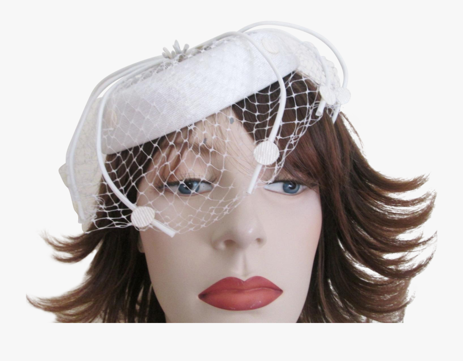 Svg Free Library White Fascinator Hat Vintage - Headpiece, Transparent Clipart