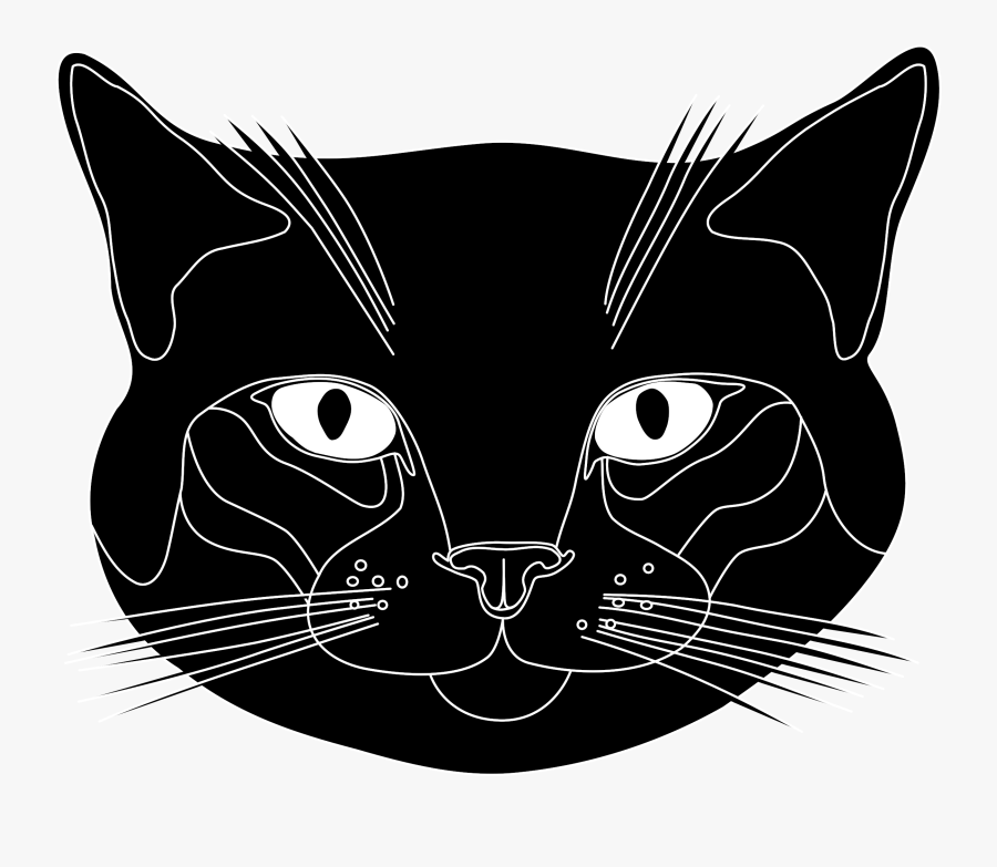 Transparent Chat Icons Png - Tete De Chat Noir, Transparent Clipart