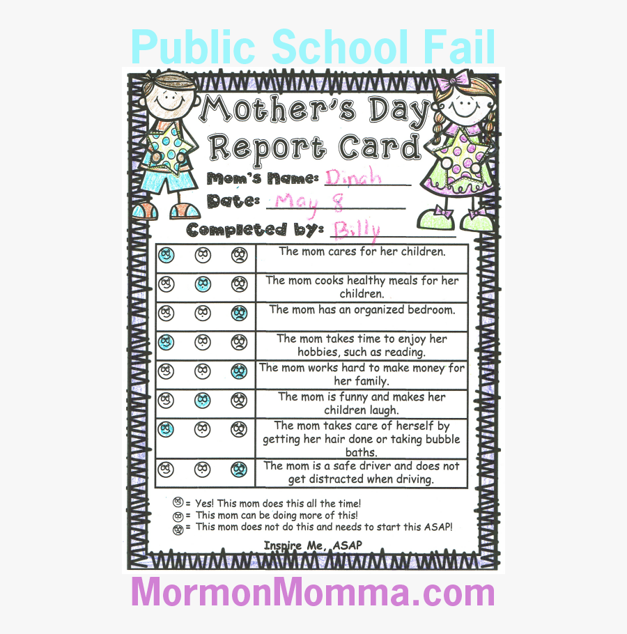 Transparent Report Card Png - Report On Mother's Day, Transparent Clipart