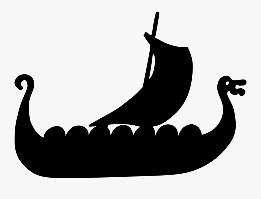 Plant,black Swan,swan - Png Viking Silhouette, Transparent Clipart