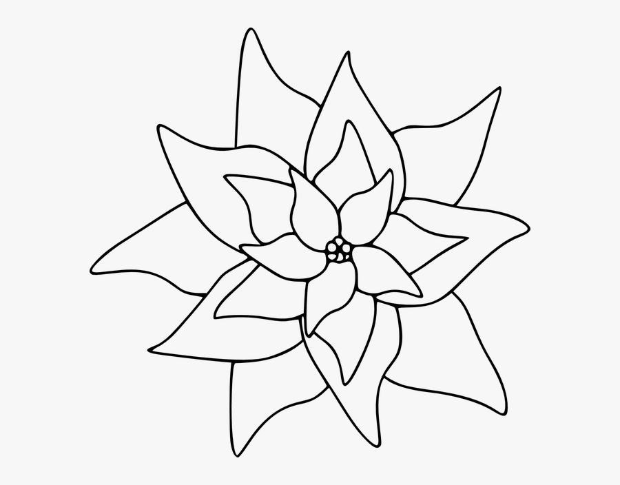 Clip Art Poinsettia Printable - Christmas Poinsettia Flower Clipart, Transparent Clipart