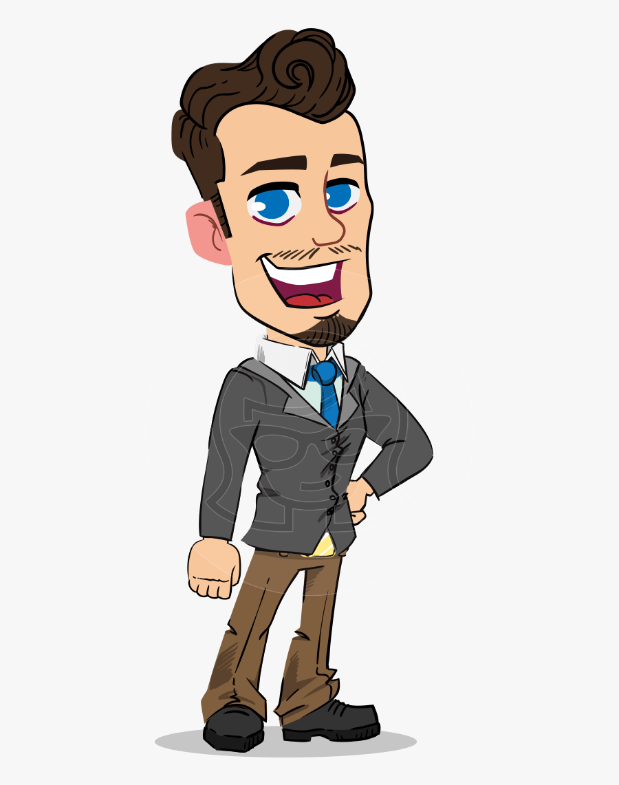 Simple Style Cartoon Of A Businessman With Goatee - Cartoon Characters With Goatee, Transparent Clipart