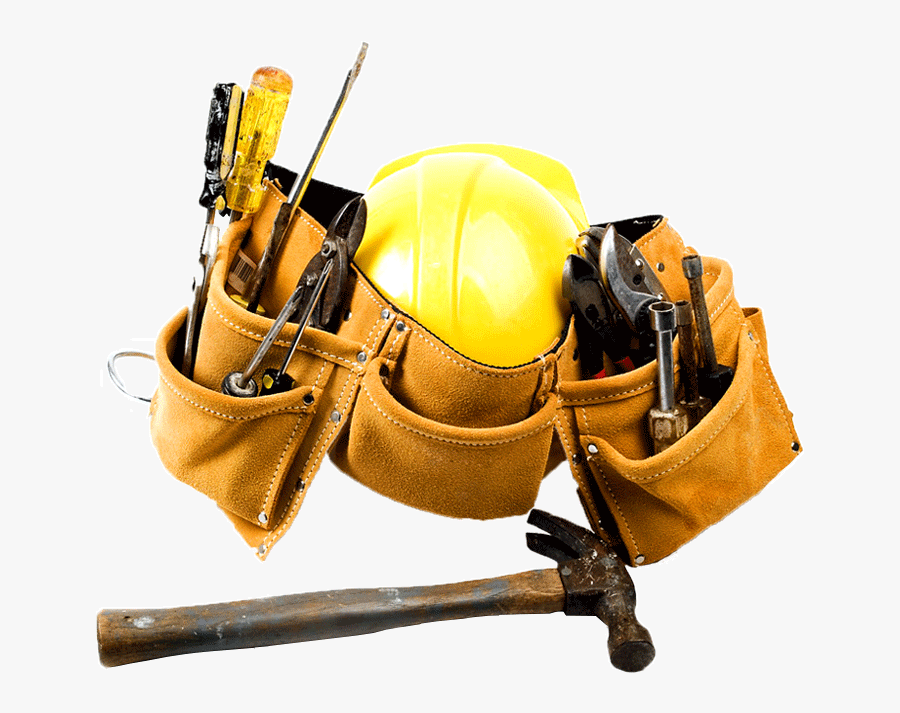 Transparent Contractor Tools Clipart - Hard Hat And Tool Belt, Transparent Clipart