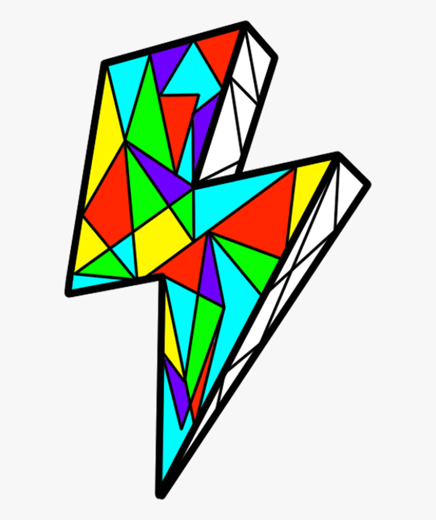 Colorful Spark Lightning Overlapping Geometric - Triangle, Transparent Clipart