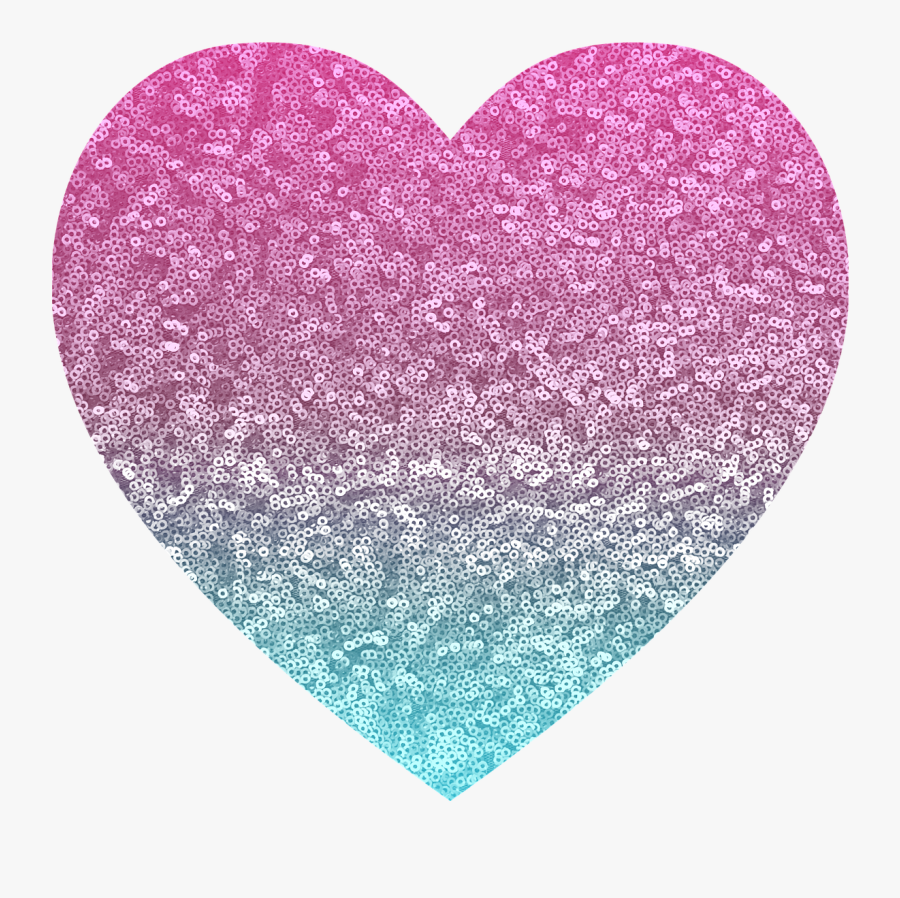 Glitter Pink Blue Heart Spark - Glitter Love Heart, Transparent Clipart