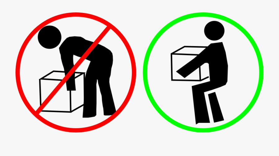 Transparent Good Vs Bad Clipart - Proper Lifting Techniques, Transparent Clipart