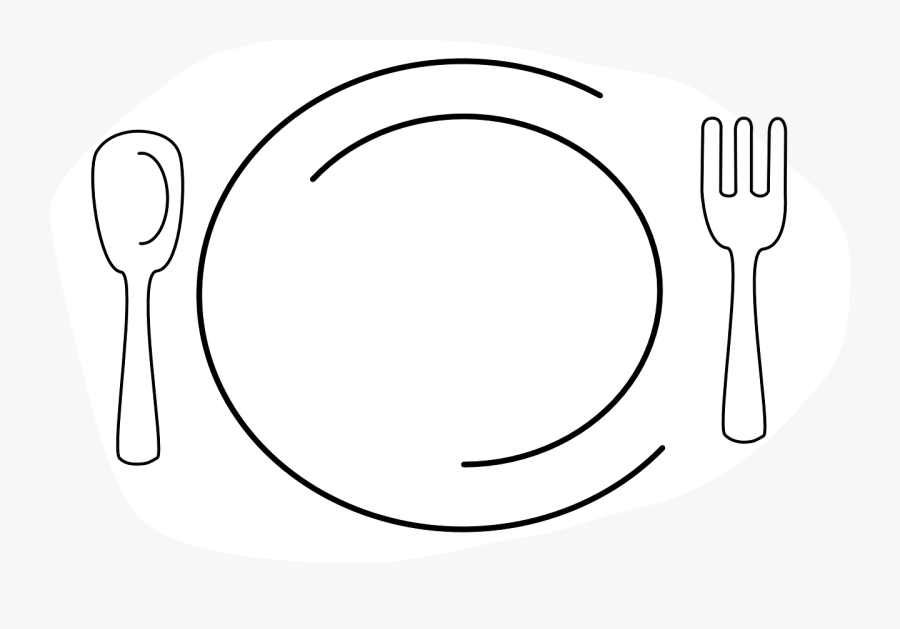 Black And White Plate Of Food Clipart, Transparent Clipart