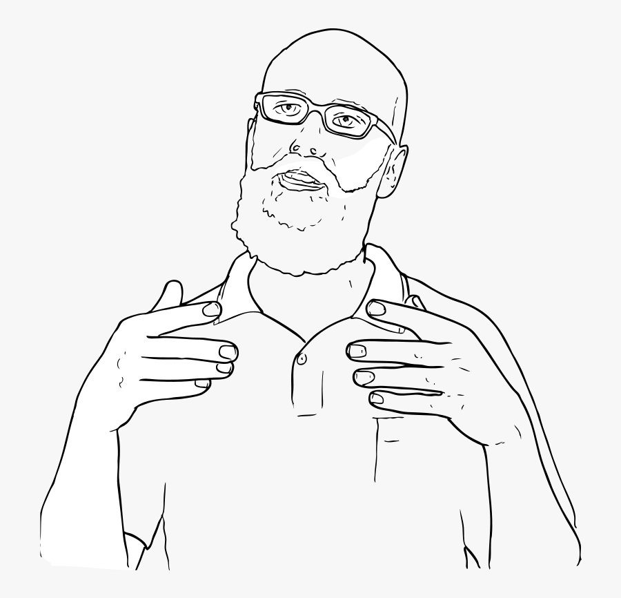 Man Talking - Grandfather On Clipart Black And Write, Transparent Clipart