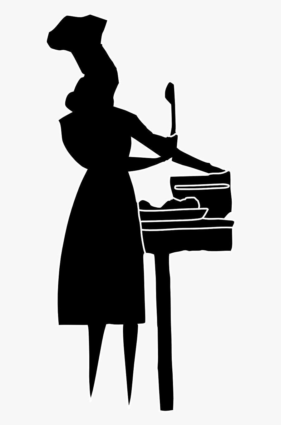 Cooking Woman Lady Free Picture - Silueta De Mujer Cocinando, Transparent Clipart