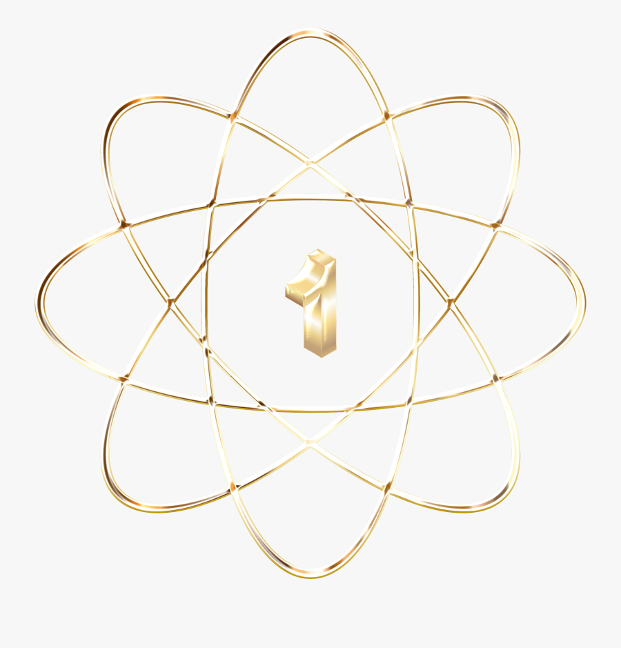 Gold Atom Enhanced No Background Clip Arts, Transparent Clipart