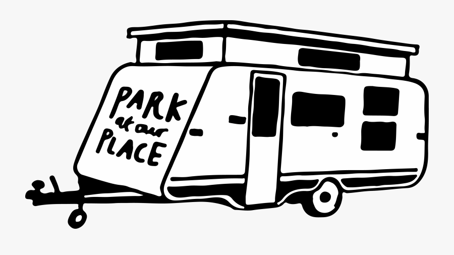 Transparent Camper Clipart - Black And White Caravan Clipart Free, Transparent Clipart