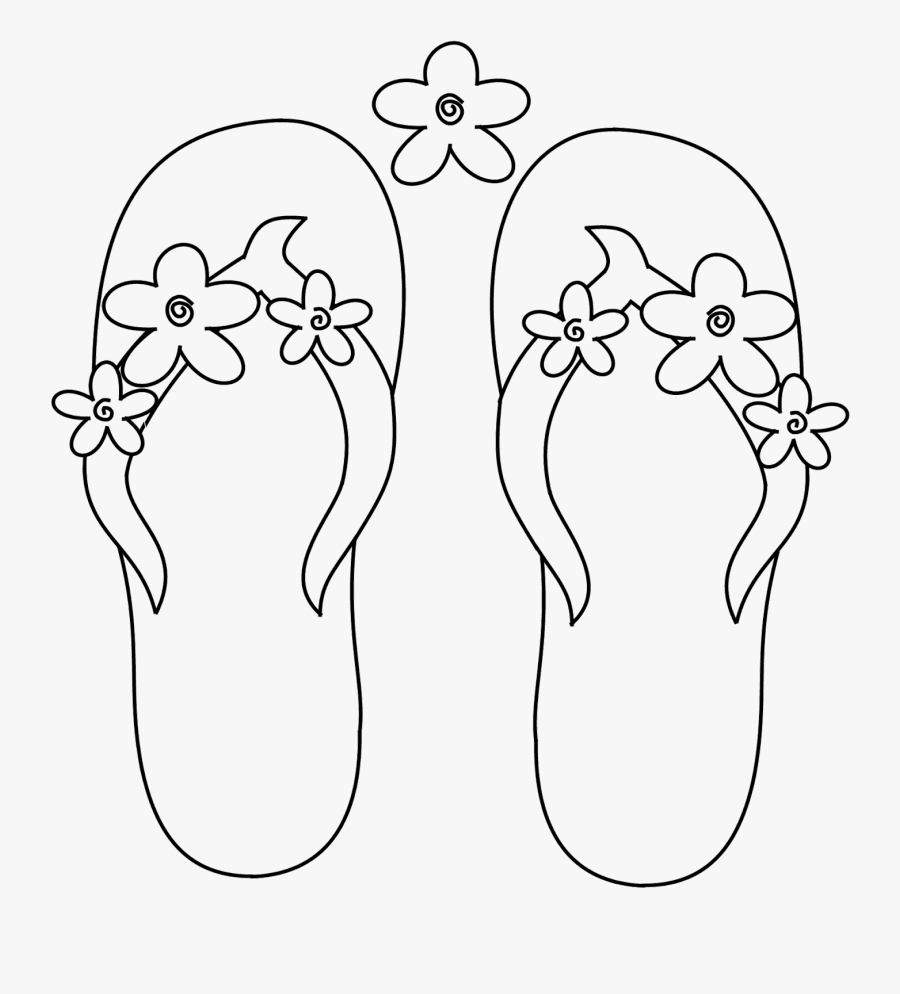 Flip Flops Coloring Sheet, Transparent Clipart