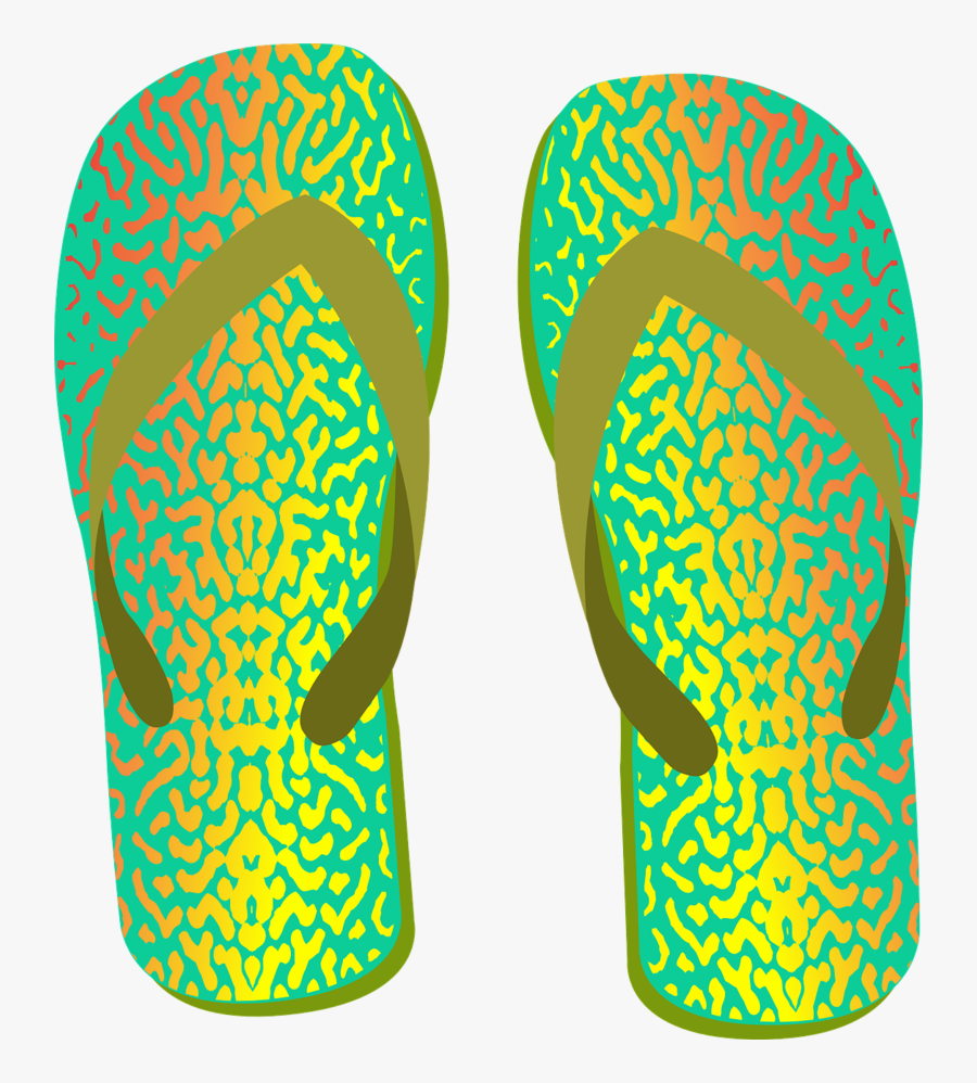 51819 - Flip Flops Yellow Clipart, Transparent Clipart