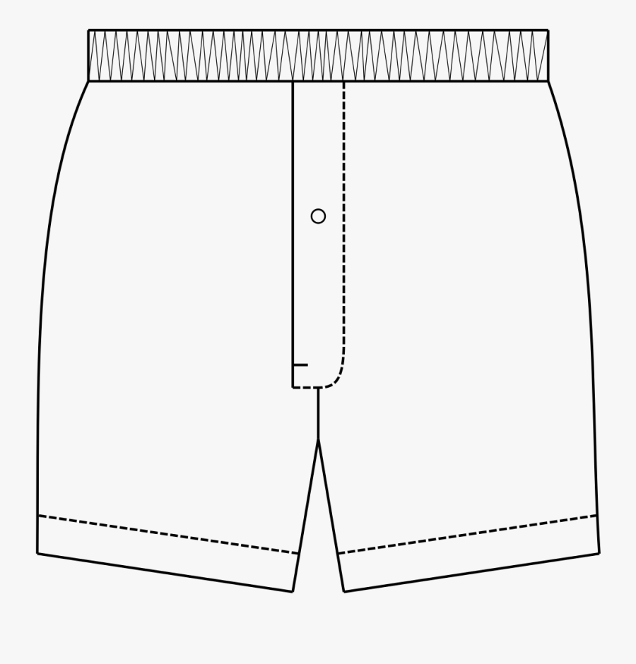 Outline Of Boxer Shorts, Transparent Clipart