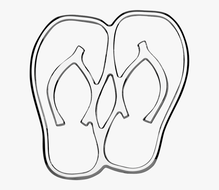 Flip Flops 3d Chrome Plated Sticker - Line Art, Transparent Clipart